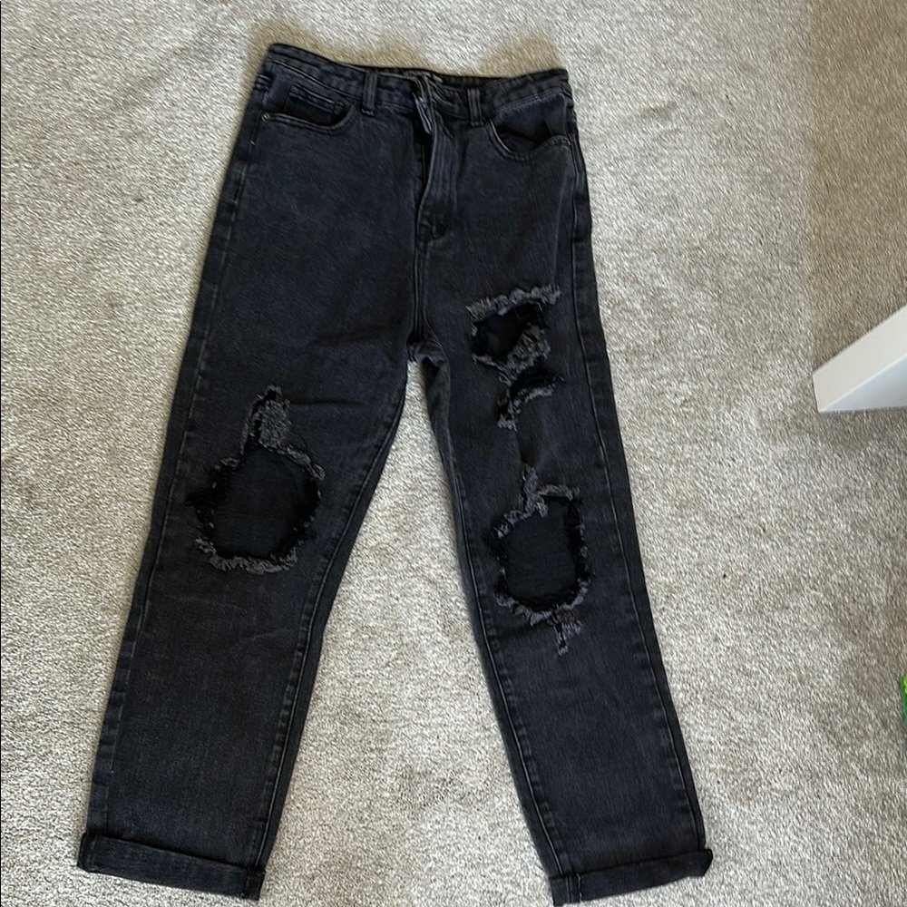 Princess Polly - Distressed Black Denim Jeans